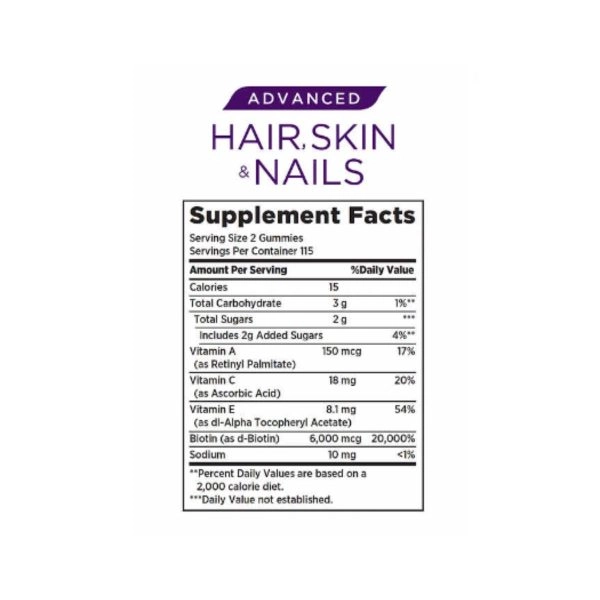 Nature´s Bounty Hair Skin & Nails Advanced 230 gummies - Imagen 2