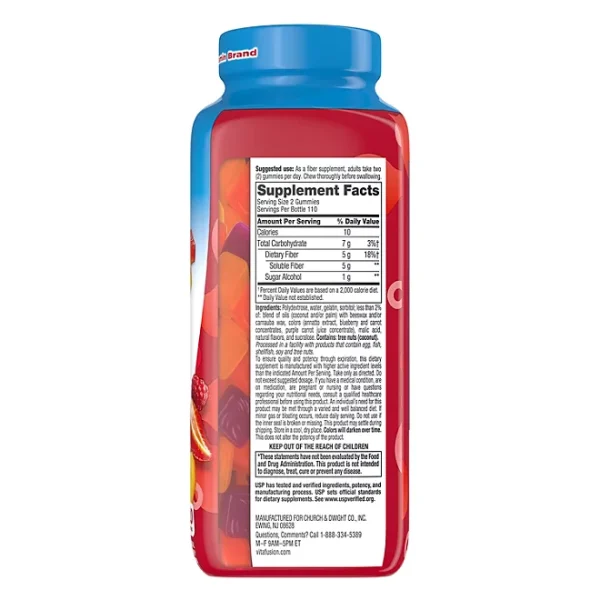 Vitafusion Fiber Well Sugar Free Gummy Vitamin Supplement, 220 ct. - Imagen 2