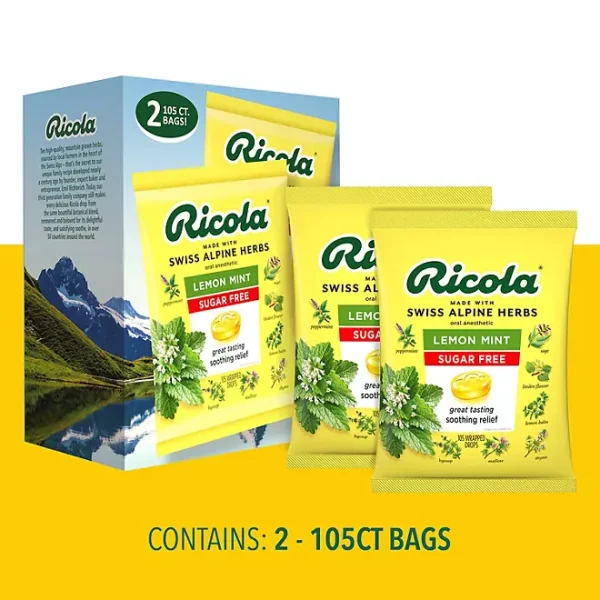 Ricola Sugar-Free Lemon Mint Herb Throat Drops, 210 ct. - Imagen 4