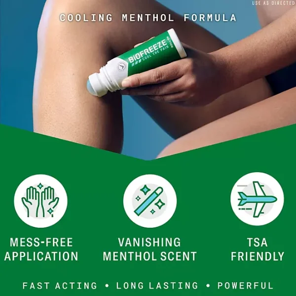BiOFREEZE Cool the pain Menthol Pain Relief Roll-On, 3 fl. oz., 2 pk. - Imagen 2