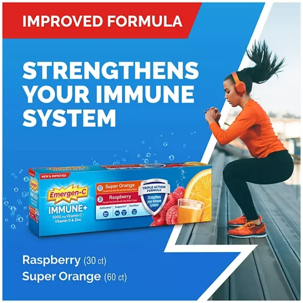 Emergen-C Immune+ Triple Action Vitamin C Powder, 1000mg, 90 ct. - Imagen 3