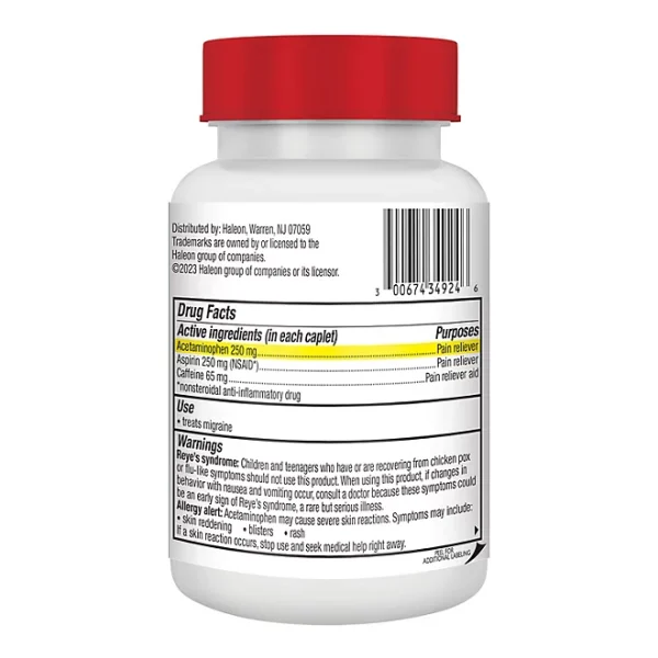Excedrin Migraine Pain Relief Caplets, 300 ct. - Imagen 2
