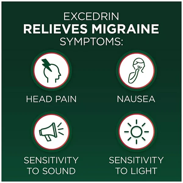 Excedrin Migraine Pain Relief Caplets, 300 ct. - Imagen 3