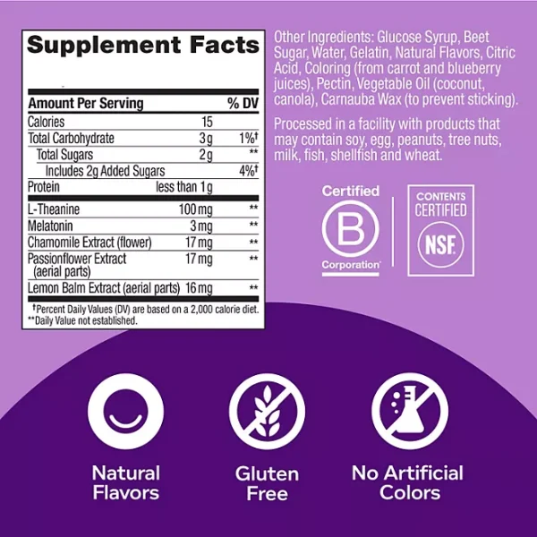 OLLY Restful Sleep Gummies, Blackberry, 110 ct. - Imagen 3