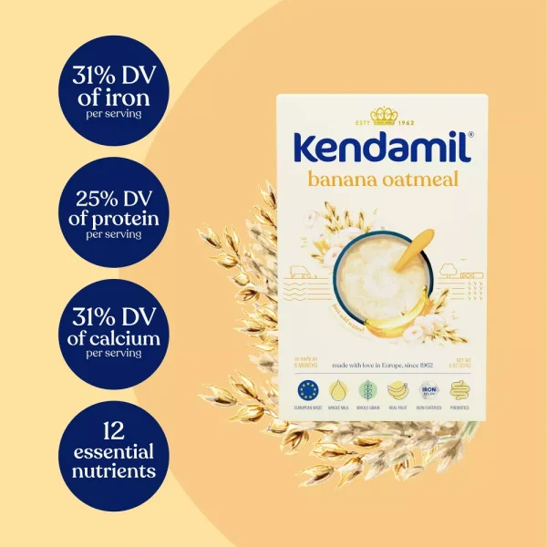 Kendamil Banana Creamy Oatmeal Cereal - 8oz - Imagen 3