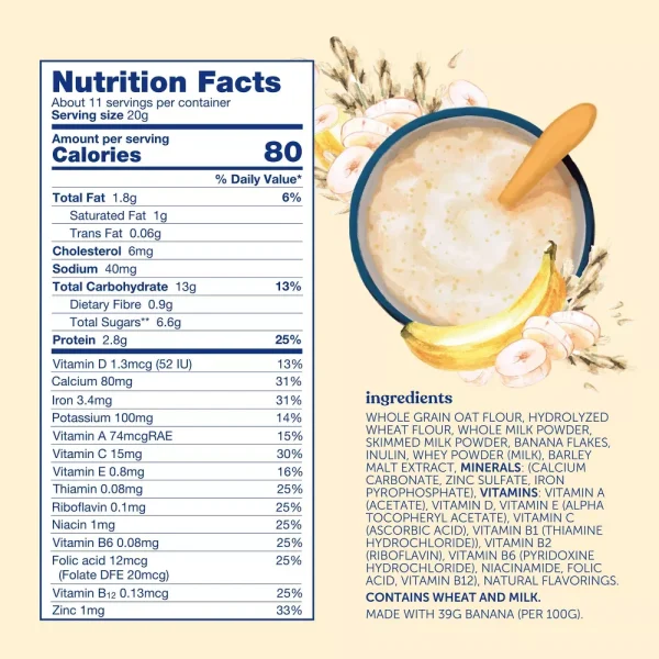 Kendamil Banana Creamy Oatmeal Cereal - 8oz - Imagen 4