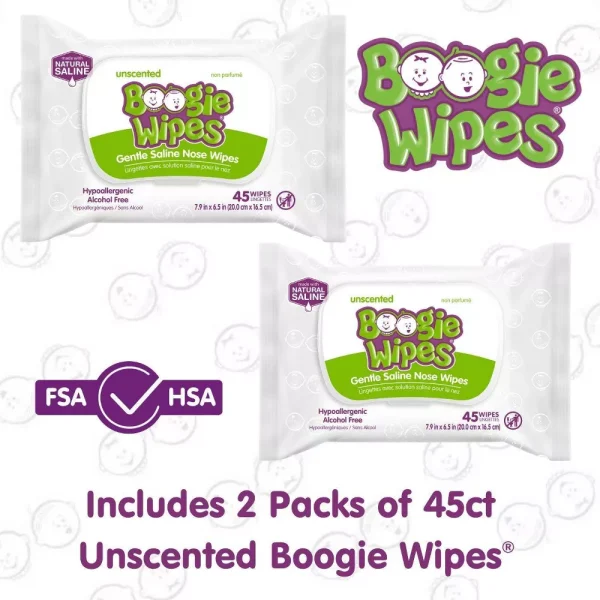 Boogie Wipes Saline Nose Wipes Unscented - 90ct - Imagen 3