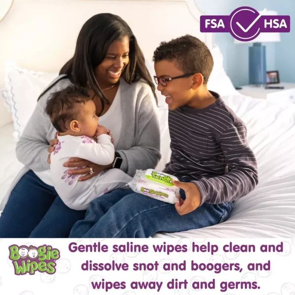 Boogie Wipes Saline Nose Wipes Unscented - 90ct - Imagen 4