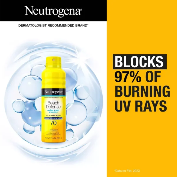 Neutrogena Beach Defense Sunscreen Spray, SPF 70 - Imagen 2