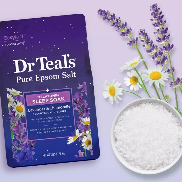 Dr Teal's Epsom Salt Magnesium Soak - Sleep Blend with Melatonin, Lavender & Chamomile - Imagen 3