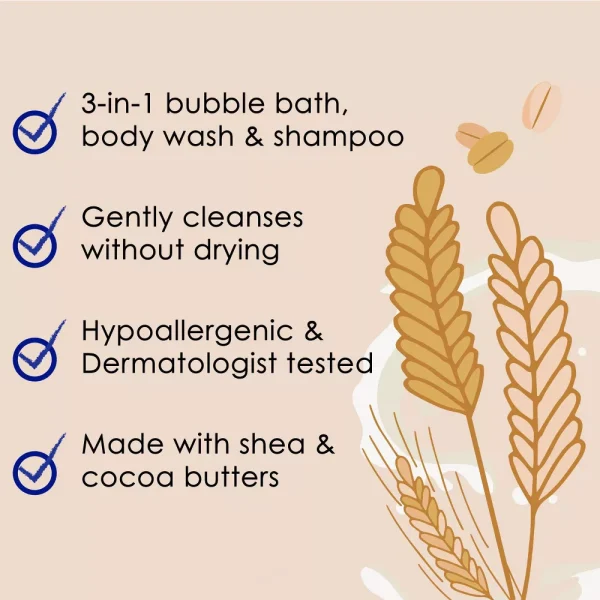 Dr Teal's Kids' 3-in-1 Bubble Bath Body Wash & Shampoo - Oat & Milk - 20 fl oz - Imagen 3