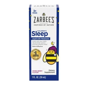 Zarbee's Kid's Sleep Liquid with Melatonin, Drug-Free & Non-Habit Forming-Natural Berry -1 fl oz