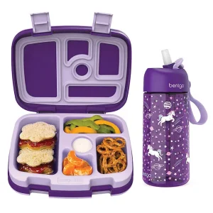 Bentgo Kids Prints Lunch Box & Water Bottle Set UNICORN