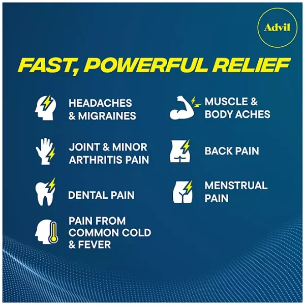 Advil Liqui-Gels Pain Reliever and Fever Reducer, Ibuprofen 200mg Capules, 240 ct. - Imagen 4