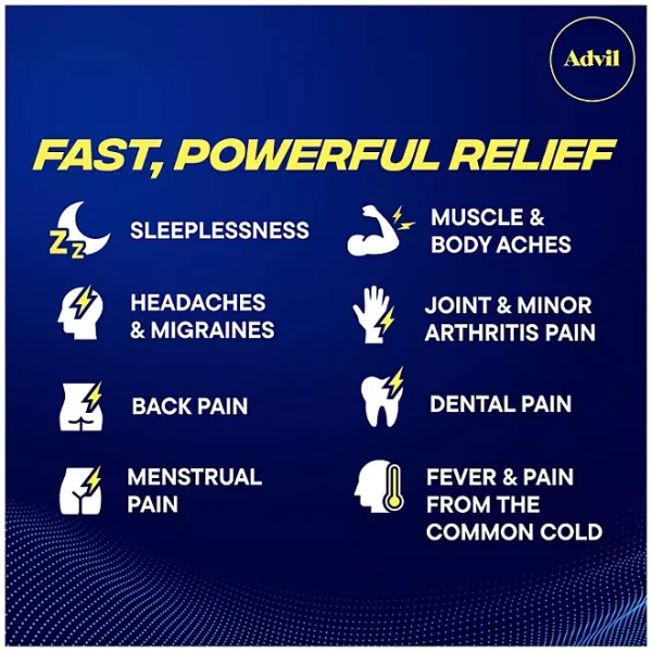 Advil PM Pain Reliever and Nighttime Sleep Aid, Ibuprofen and Diphenhydramine Caplets, 200 ct. - Imagen 4